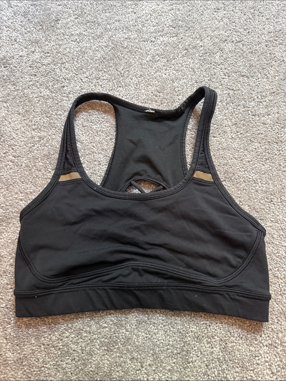 Lululemon 6 Black Racerback Sports Bra - Supportive Activewear